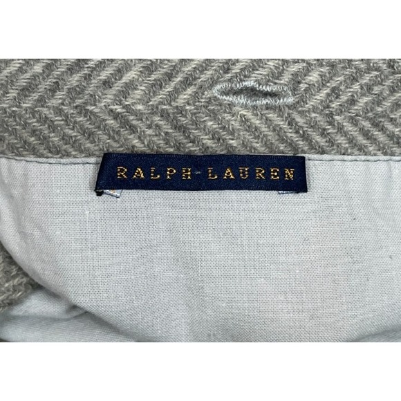 Ralph Lauren Wool Cashmere Herringbone Pillow Cover Gray 20x15 - Picture 7 of 12